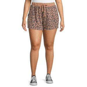 NWOT Terra & Sky HW Leopard Knit Shorts